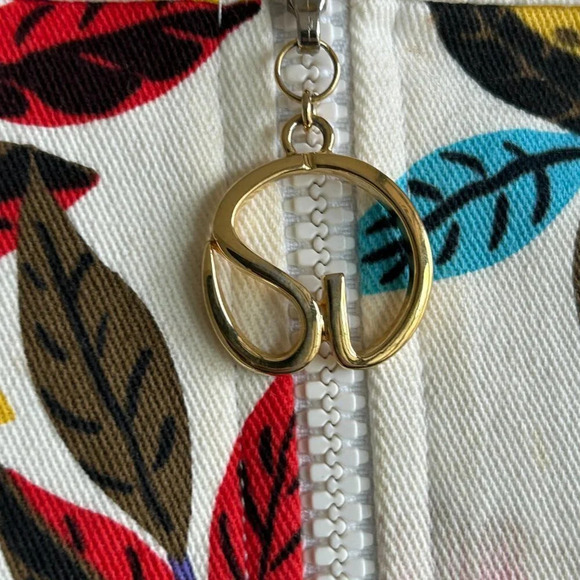 St. John Sport Colorful Butterfly Floral Trucker Denim Jacket READ - Picture 9 of 14